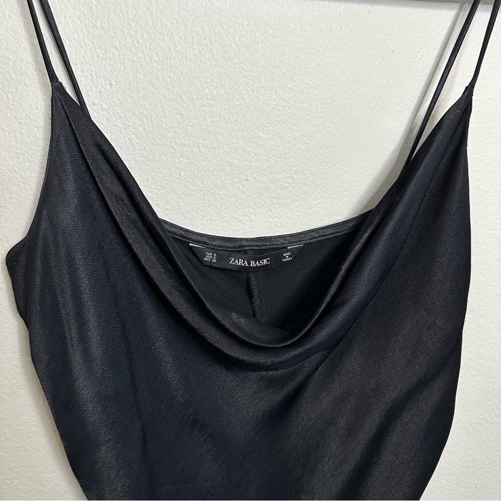 Zara Cowl Neck Satin Tank Top